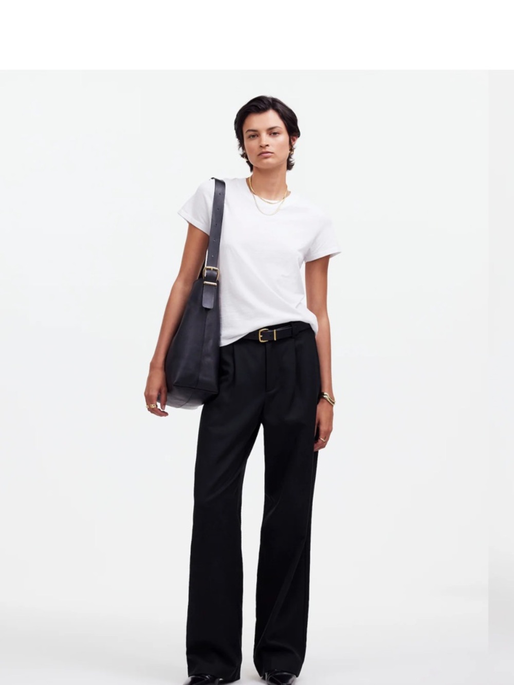 NWT Madewell Black Slouchy Straight Pants